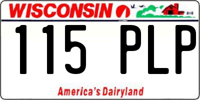 WI license plate 115PLP