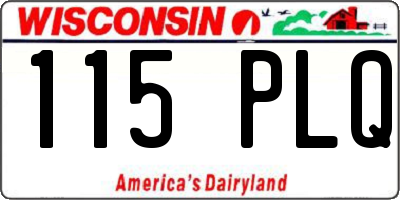 WI license plate 115PLQ