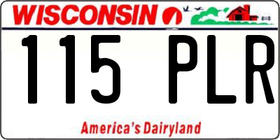 WI license plate 115PLR