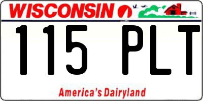 WI license plate 115PLT