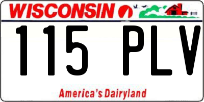 WI license plate 115PLV