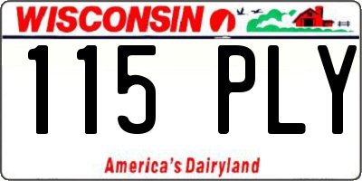 WI license plate 115PLY