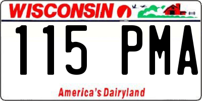 WI license plate 115PMA