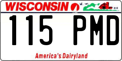 WI license plate 115PMD