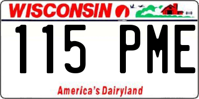 WI license plate 115PME