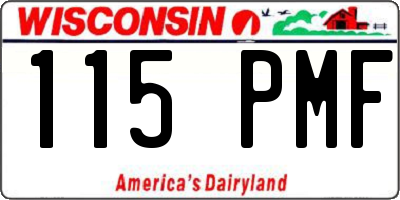 WI license plate 115PMF