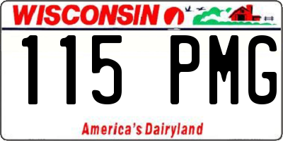 WI license plate 115PMG