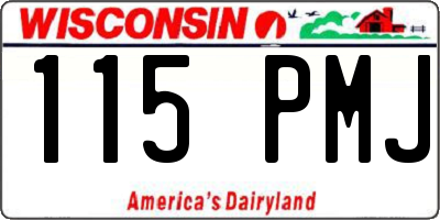 WI license plate 115PMJ