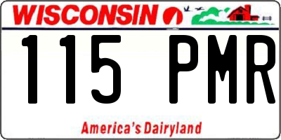 WI license plate 115PMR