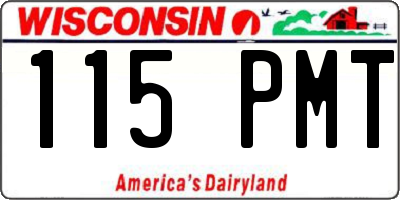 WI license plate 115PMT