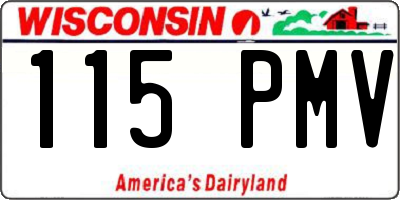 WI license plate 115PMV