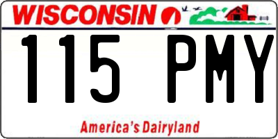 WI license plate 115PMY