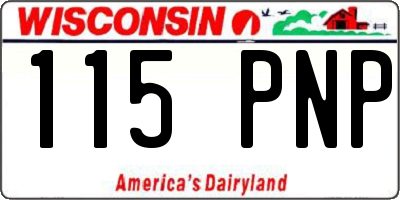 WI license plate 115PNP