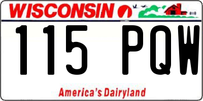 WI license plate 115PQW