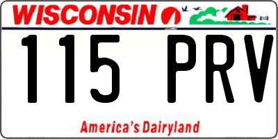 WI license plate 115PRV