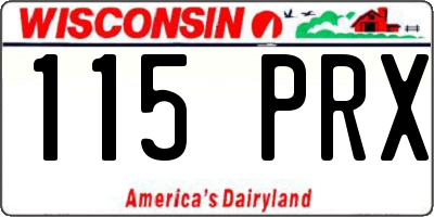 WI license plate 115PRX