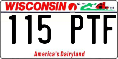 WI license plate 115PTF
