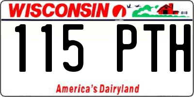 WI license plate 115PTH
