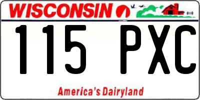 WI license plate 115PXC