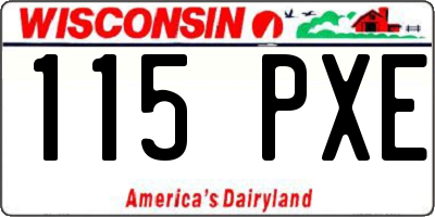 WI license plate 115PXE