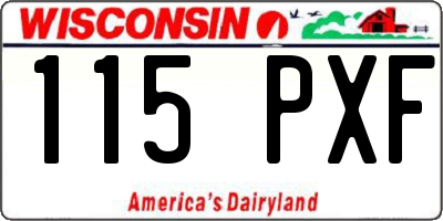 WI license plate 115PXF