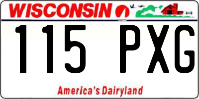 WI license plate 115PXG