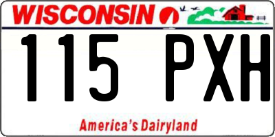 WI license plate 115PXH
