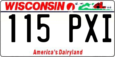 WI license plate 115PXI