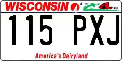 WI license plate 115PXJ