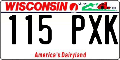 WI license plate 115PXK