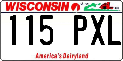 WI license plate 115PXL