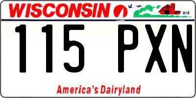 WI license plate 115PXN