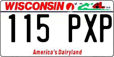 WI license plate 115PXP