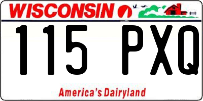 WI license plate 115PXQ