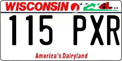 WI license plate 115PXR