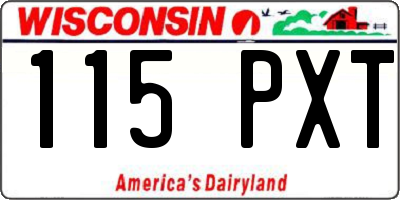 WI license plate 115PXT
