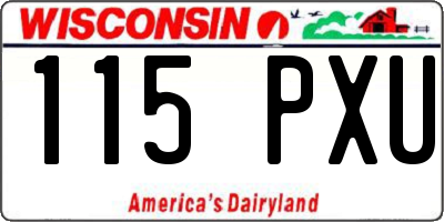 WI license plate 115PXU