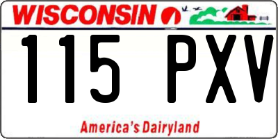WI license plate 115PXV