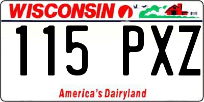 WI license plate 115PXZ