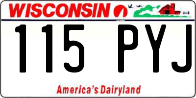 WI license plate 115PYJ