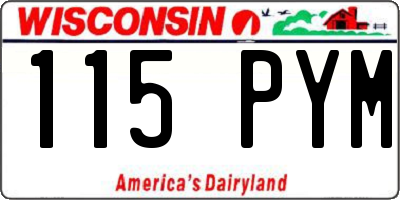 WI license plate 115PYM