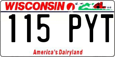 WI license plate 115PYT