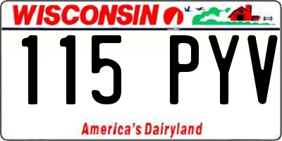 WI license plate 115PYV