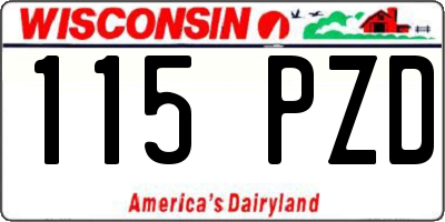 WI license plate 115PZD