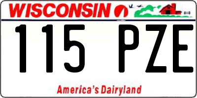 WI license plate 115PZE