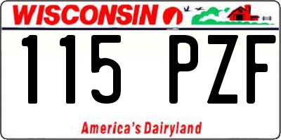 WI license plate 115PZF