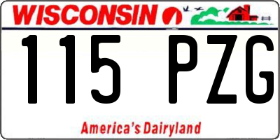 WI license plate 115PZG