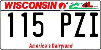 WI license plate 115PZI