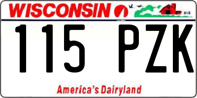 WI license plate 115PZK