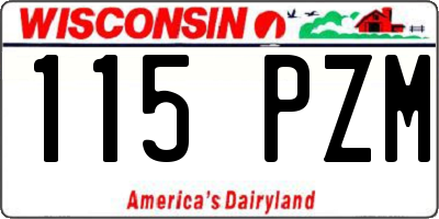 WI license plate 115PZM